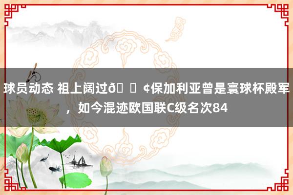 球员动态 祖上阔过😢保加利亚曾是寰球杯殿军，如今混迹欧国联C级名次84