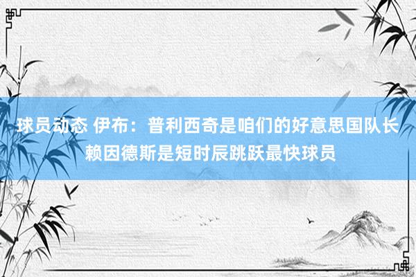 球员动态 伊布：普利西奇是咱们的好意思国队长 赖因德斯是短时辰跳跃最快球员