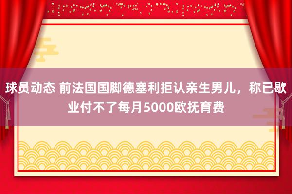 球员动态 前法国国脚德塞利拒认亲生男儿，称已歇业付不了每月5000欧抚育费