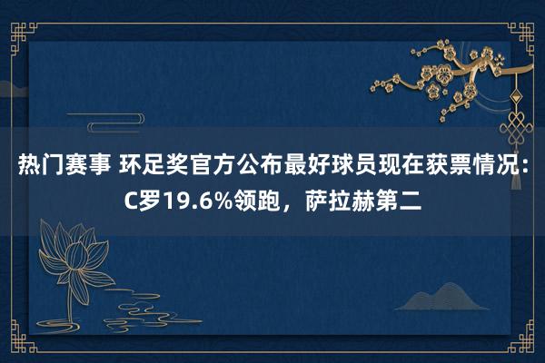 热门赛事 环足奖官方公布最好球员现在获票情况：C罗19.6%领跑，萨拉赫第二