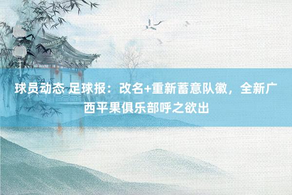 球员动态 足球报：改名+重新蓄意队徽，全新广西平果俱乐部呼之欲出